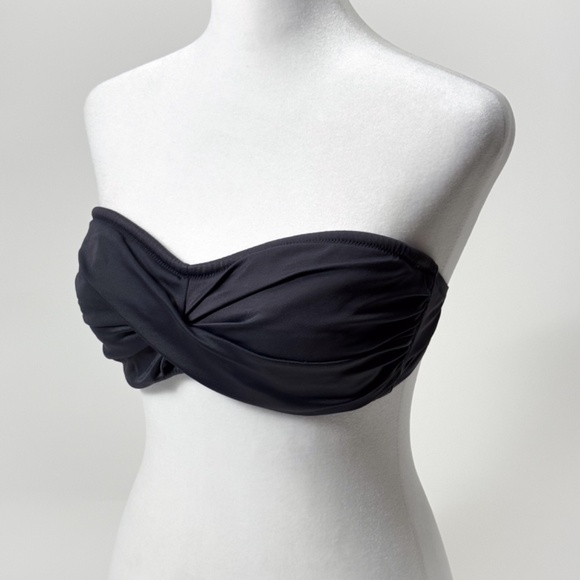 🖤 J.Crew Black Twisted Bandeau Bikini Bra Top Medium Retail: $80 🖤 - Picture 1 of 14
